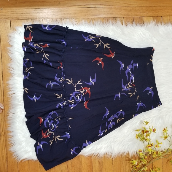 COPY - MAEVE ANTHROPOLOGIE Blue Bohemian Asymmetrical Midi Skirt SIZE 0P. - Picture 10 of 17